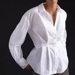 Maeve Cinched Buttondown Shirt